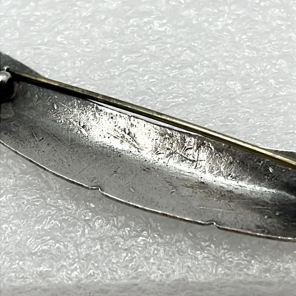 Sterling Silver Feather Brooch Intricate  Brooch with Vintage Artisanal Design